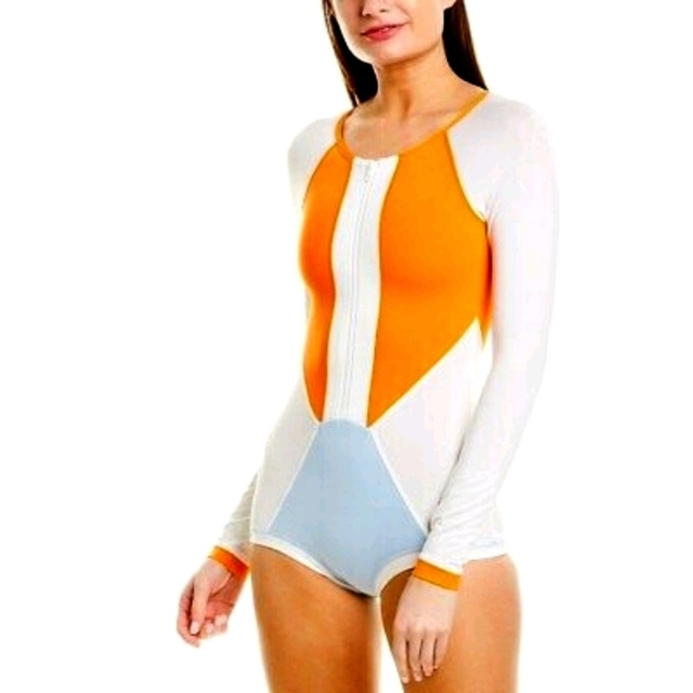 NWOT L space mod front zip long long sleeve rash guard  swimsuit